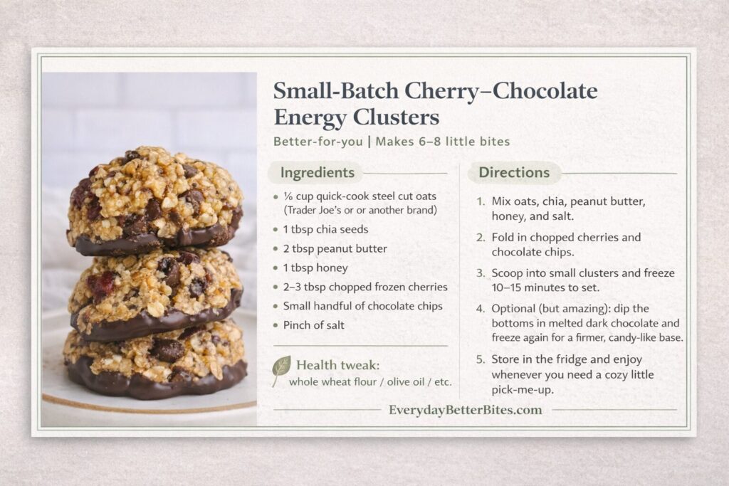 small batch cherry chocolate energy bites